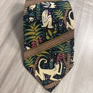 Vintage Bob Mackie Wearable Art 100% Silk Safari Tie